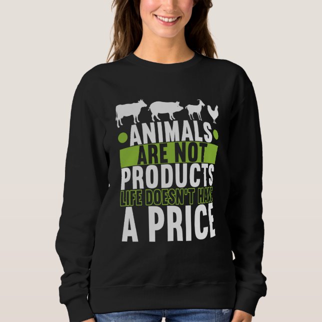 Sweatshirt Animal Rights Vegan Vegetarian (Devant)