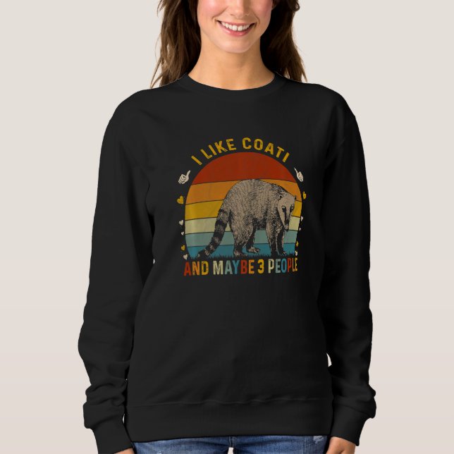Sweatshirt Animal  Sarcastic I Like Coati And Maybe 3 People (Devant)