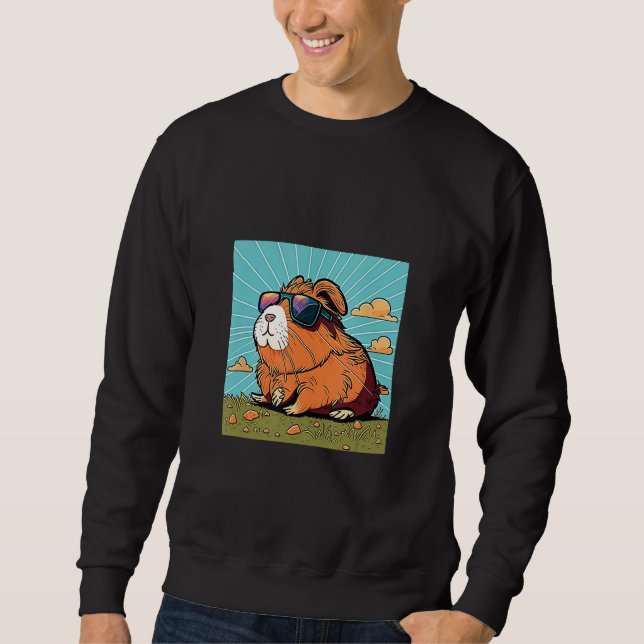 Sweatshirt Animals Graphic  Guinea Pig Wearing Sunglasses 1 (Devant)