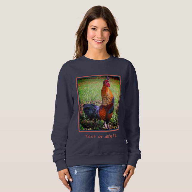 Sweatshirt Animaux de ferme de croisière de coq Personnalisé (Devant entier)