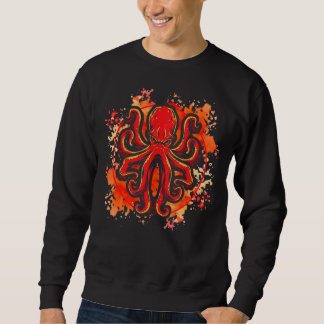 Sweatshirt Animaux marins poulpe fruits de mer Calmar rétro