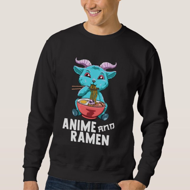 Sweatshirt Anime and Ramen Aesthetic Ramen Baphomet (Devant)