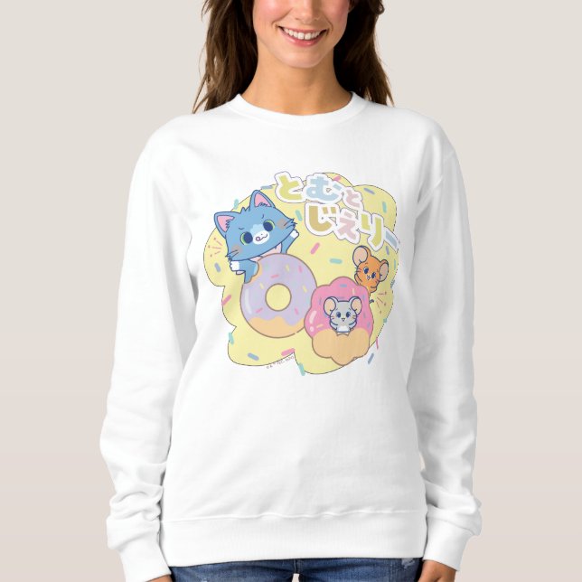 Sweatshirt Anime Donut délice avec Tom, Jerry et Tuffy (Devant)