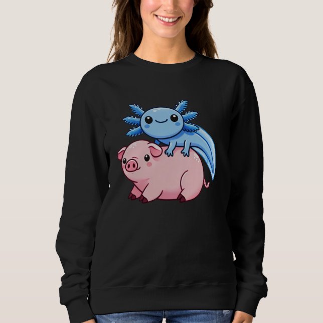 Sweatshirt Anime Kawaii Axolotl Pig (Devant)