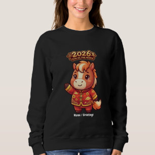 Sweatshirt Année du Cheval 2026 Adorable Art du Zodiaque Chin