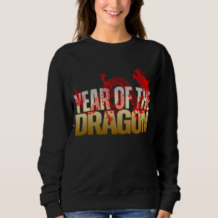 SWEATSHIRT ANNÉE DU DRAGON OR ROUGE