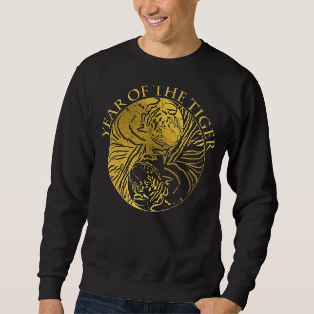 Sweatshirt Année Du Tigre Ying Et Yang Artwork Dormir T (Devant)