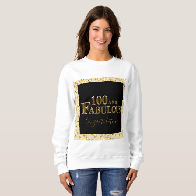 Sweatshirt Anniversaire 100 ans (Devant entier)