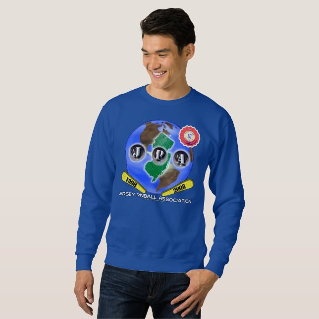 Sweatshirt Anniversaire d'association de flipper du Jersey (Devant entier)