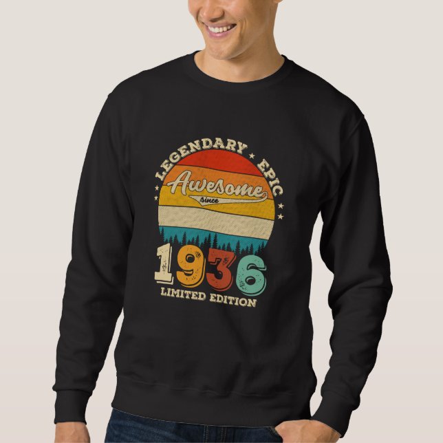 Sweatshirt anniversaire de 89 ans 1936 Magnifique 89e anniver (Devant)