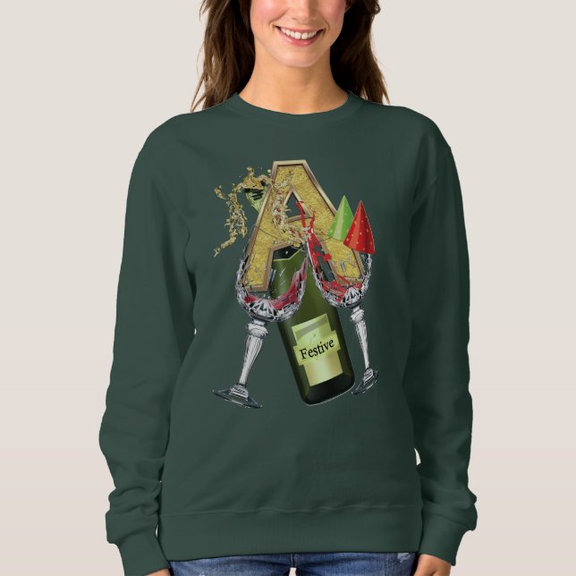 Sweatshirt Anniversaire - Monogramme majuscule -lettre A (Devant)