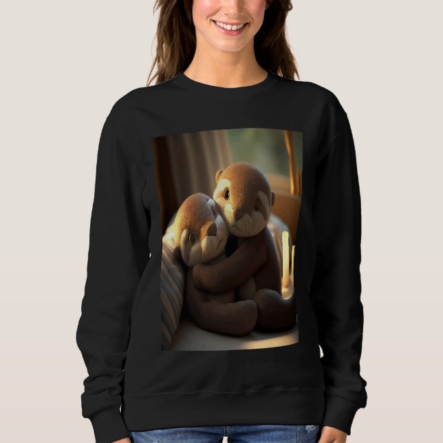 Sweatshirt Anniversary Otter Present Sweet Huggable Otter (Devant)