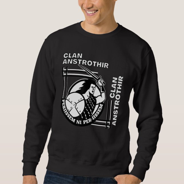 Sweatshirt Anstrothir Clan Gaelic Motto Swordsman (Devant)