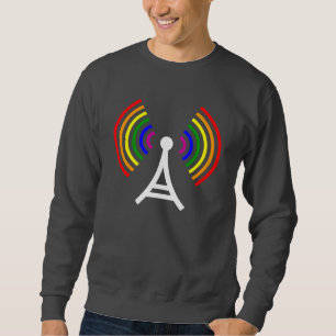 Sweatshirt Antenne gaie de signal d'arc-en-ciel de WiFi