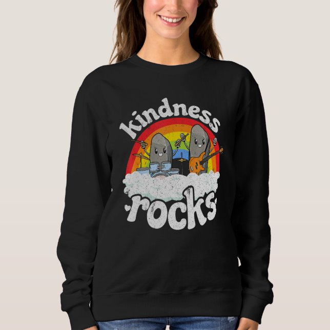 Sweatshirt Anti Bullying Rainbow Hippie Music Teacher Kindnes (Devant)