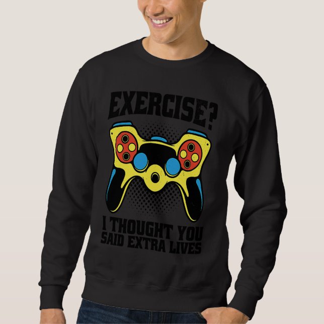 Sweatshirt Anti Exercise  Gamer PC Gaming Console Gaming Retr (Devant)