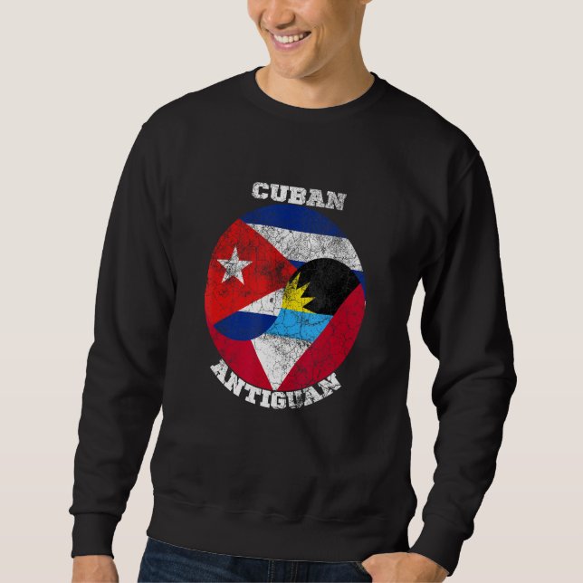 Sweatshirt Antigua and Cuba flag, Half Cuban Half Antiguan (Devant)
