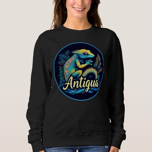 Sweatshirt Antigua Island Caribbean Gecko (Devant)