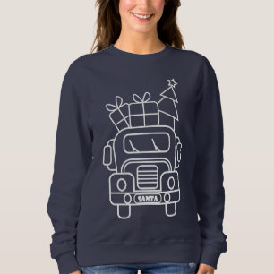 Sweatshirt Aperçu camion de Noël Père Noël voiture vue avant