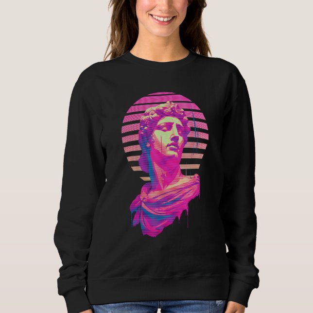 Sweatshirt Apollo Vaporwave Aesthetic Greek God Retrowave Gra (Devant)