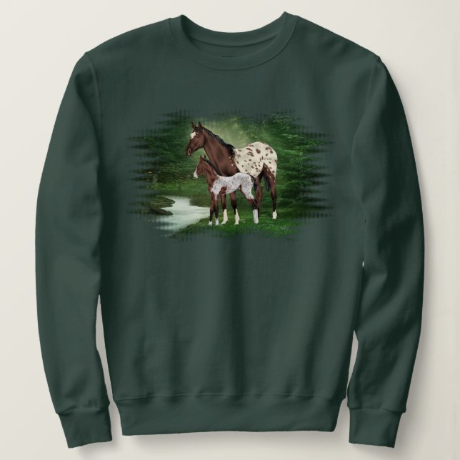 Sweatshirt Appaloosa Cheval Mare et Foie (Design devant)
