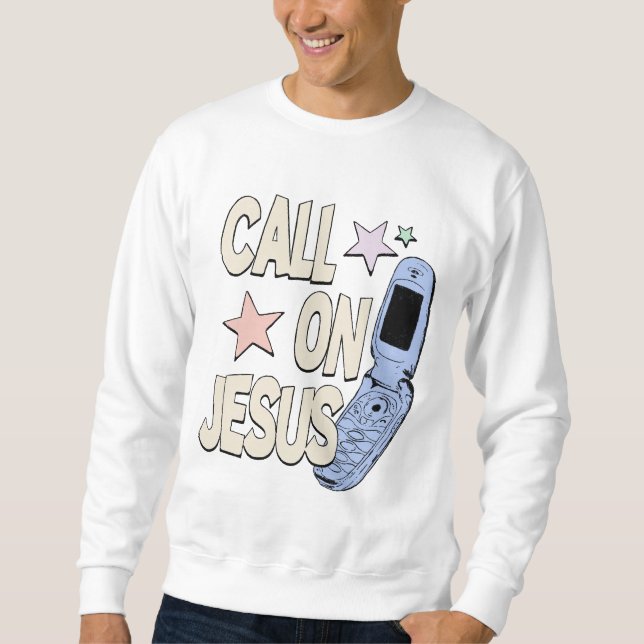 Sweatshirt Appel à Jésus - Retro Faith Design (Devant)