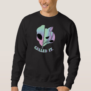 Sweatshirt Appelé Il Alien Chat Conspiration Extraterrestre L