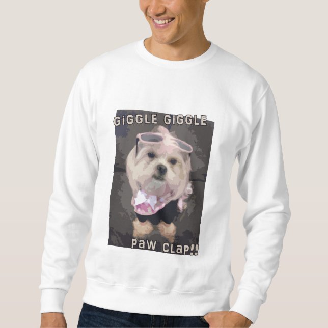 Sweatshirt Applaudissements de patte de rire bébête du rire (Devant)