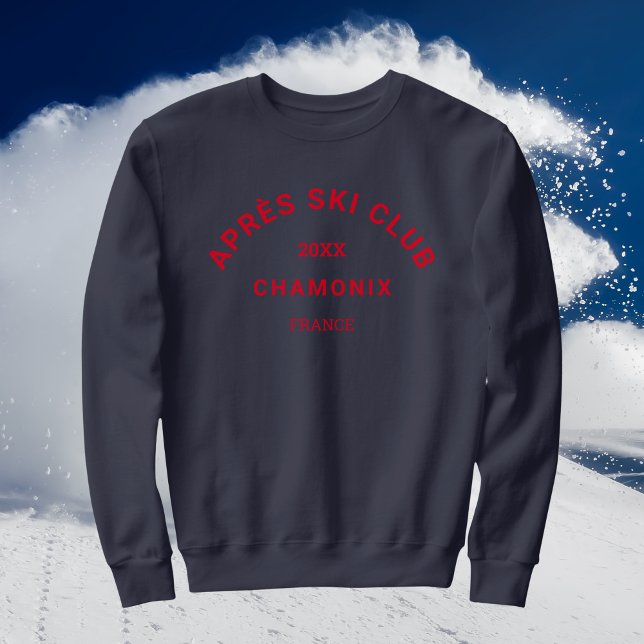 Sweatshirt Après Ski Club Hiver Rouge Crest de la station de  (Créateur téléchargé)