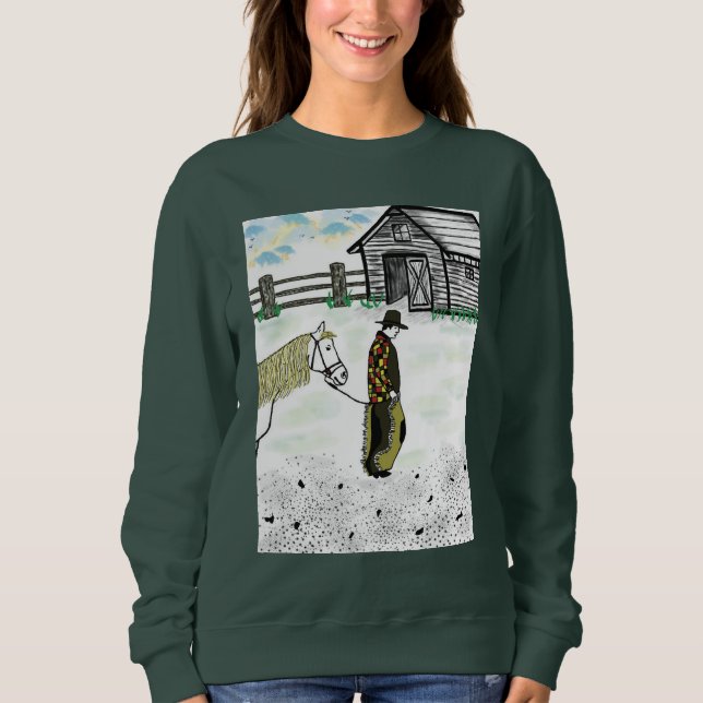 Sweatshirt Après une balade en cheval (Devant)