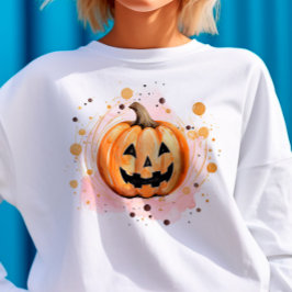 Sweatshirt Aquarelle Citrouille d'Halloween