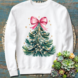 Sweatshirt Aquarelle Coquette Bow Parties scintillant Arbre d