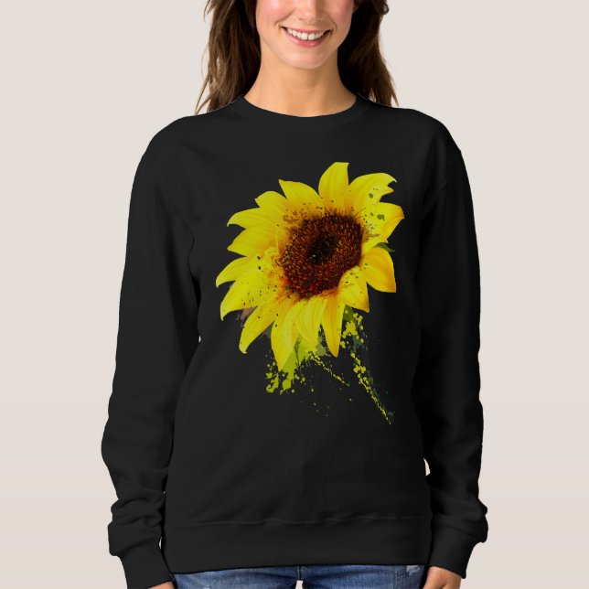 Sweatshirt Aquarelle de tournesol Floral Inspirational (Devant)