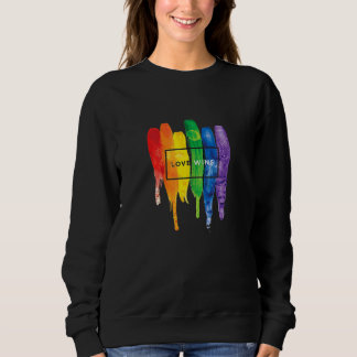 Sweatshirt Aquarelle Lgbt Love gagne Rainbow Paint