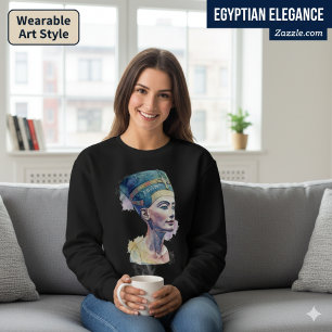 Sweatshirt Aquarelle Queen Nefertiti - Art égyptien