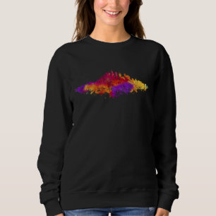 Sweatshirt Aquarelle Skyline de Chicago en blanc
