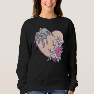 Sweatshirt Araignée De Tarantula Mignonne Avec Coeur Et Fleur