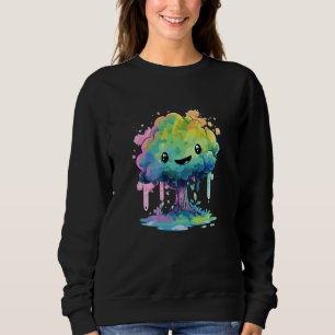 Sweatshirt Arbre arc-en-ciel heureux mignon kawaii nature fan