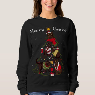 Sweatshirt Arbre de Noël Amoureux des chats birman Xmas Propr
