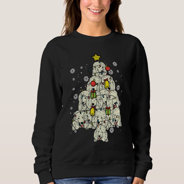 Sweatshirt Arbre de Noël Caniche Chien de Noël Mignon Hommes  (Devant)