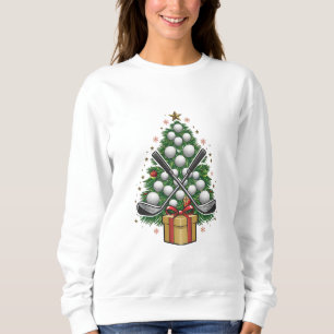 Sweatshirt Arbre de Noël Équipement de Golf Noël Golf