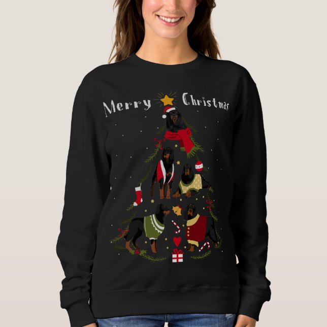 Sweatshirt Arbre de Noël Gordon Setter Lover Xmas Chien Propr (Devant)