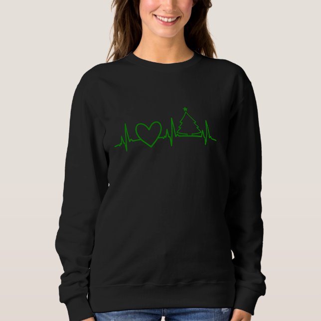 Sweatshirt Arbre de Noël Heartbeat Nurse Xmas Ugly P (Devant)