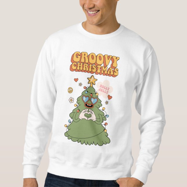 Sweatshirt Arbre de Noël super - Vibes Holly Jolly (Devant)