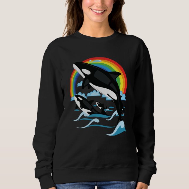 Sweatshirt Arc-en-ciel et bosses d'Orca (Devant)