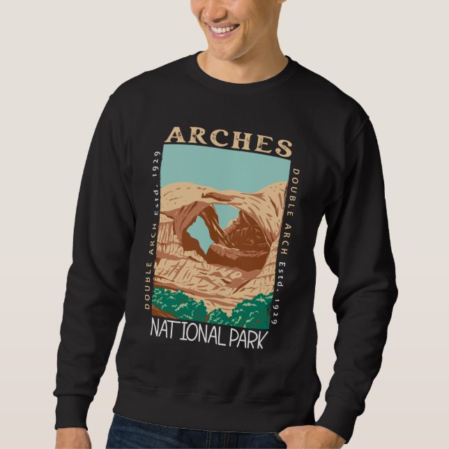 Sweatshirt Arches Parc National Double Arche Retro Distorsion (Devant)