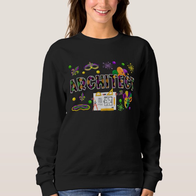 Sweatshirt Architect  Mardi Gras Masked Beads Symbols Collect (Devant)