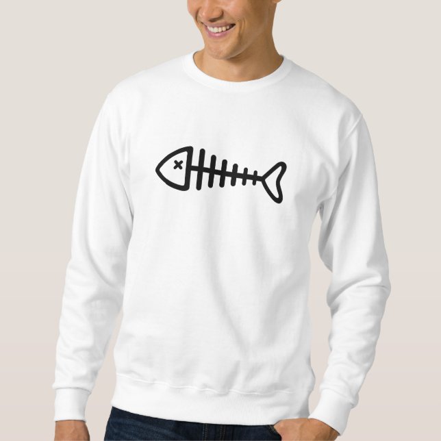 Sweatshirt Arête de poisson noire (Devant)