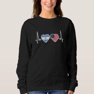 Sweatshirt Argentine États-Unis Battement de cœur Argentin Dr
