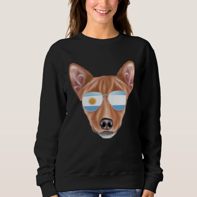 Sweatshirt Argentinian Flag Basenji Dog Argentina Pocket (Devant)
